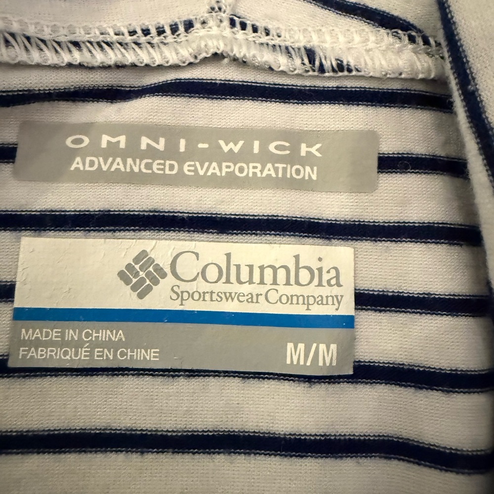 Columbia‎ Navy and White Striped Hoodie Omni-wick medium - Picture 5 of 9